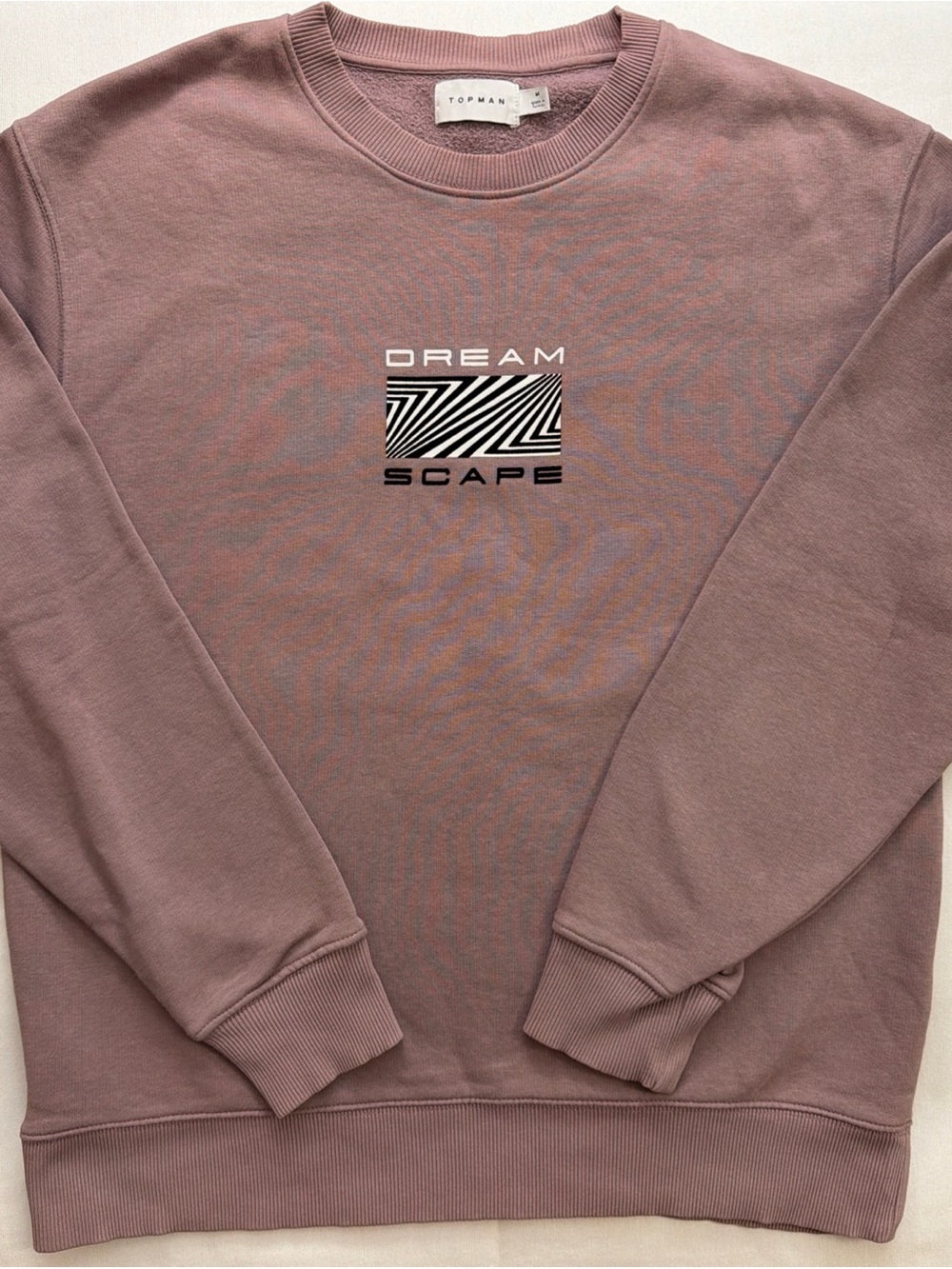 Topman Dusty Mauve Crewneck Sweatshirt with 'Dreamscape' Graphic